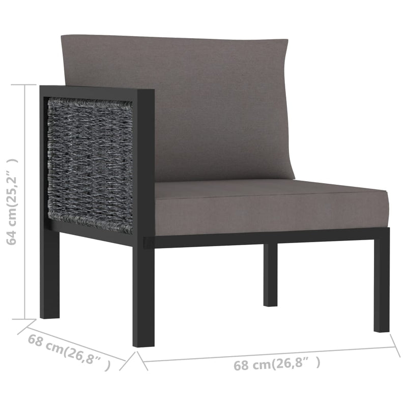 Dealsmate  Right Corner Sofa with Cushion Anthracite Poly Rattan