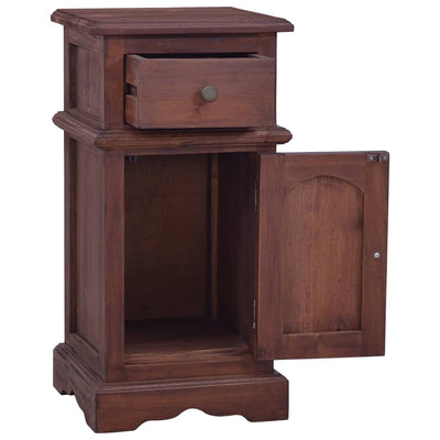 Dealsmate  Bedside Cabinet Classical Brown Solid Mahogany Wood