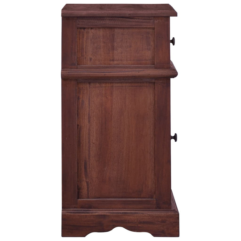 Dealsmate  Bedside Cabinet Classical Brown Solid Mahogany Wood