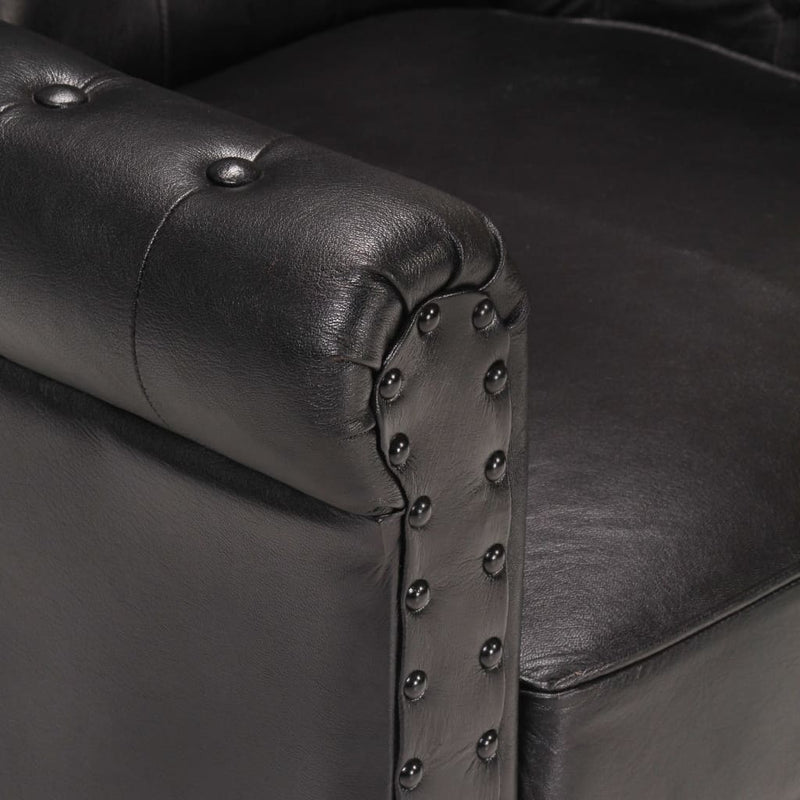 Dealsmate  Armchair Black Real Goat Leather