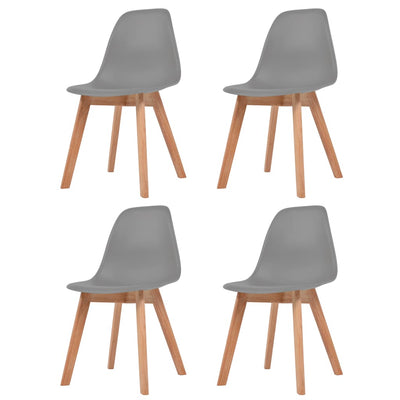 Dealsmate  Dining Chairs 4 pcs Grey Plastic