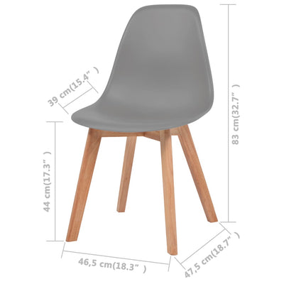 Dealsmate  Dining Chairs 4 pcs Grey Plastic