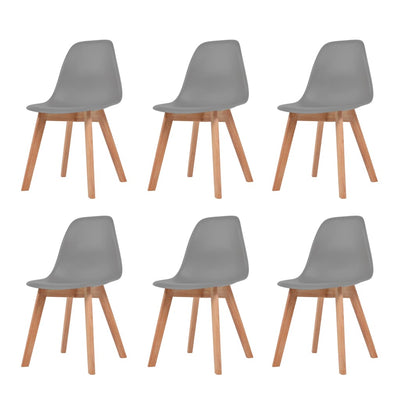 Dealsmate  Dining Chairs 6 pcs Grey Plastic