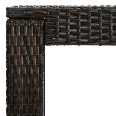 Dealsmate  Garden Bar Table Brown 60.5x60.5x110.5 cm Poly Rattan