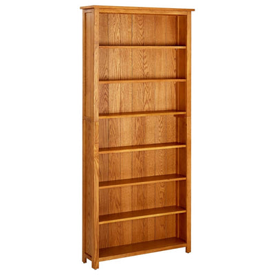 Dealsmate  7-Tier Bookcase 90x22.5x200 cm Solid Oak Wood