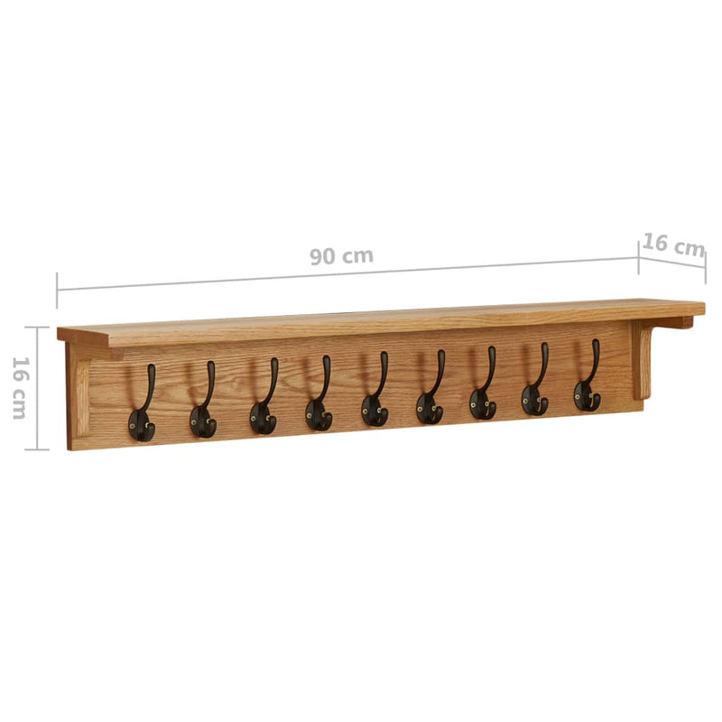 Dealsmate  Coat Rack 90x16x16 cm Solid Oak Wood
