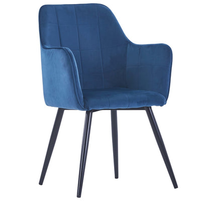 Dealsmate  Dining Chairs 6 pcs Blue Velvet