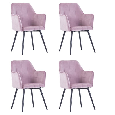 Dealsmate  Dining Chairs 4 pcs Pink Velvet