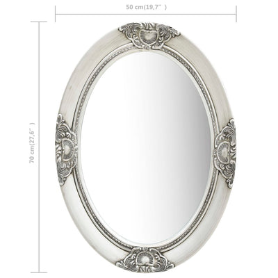 Dealsmate  Wall Mirror Baroque Style 50x70 cm Silver