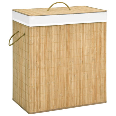 Dealsmate  Bamboo Laundry Basket with 2 Sections 100 L