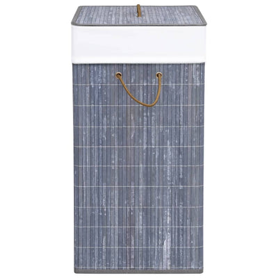 Dealsmate  Bamboo Laundry Basket with Single Section Grey 83 L