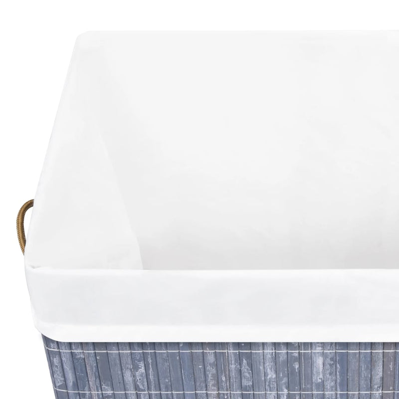 Dealsmate  Bamboo Laundry Basket with Single Section Grey 83 L
