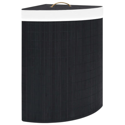 Dealsmate  Bamboo Corner Laundry Basket Black 60 L