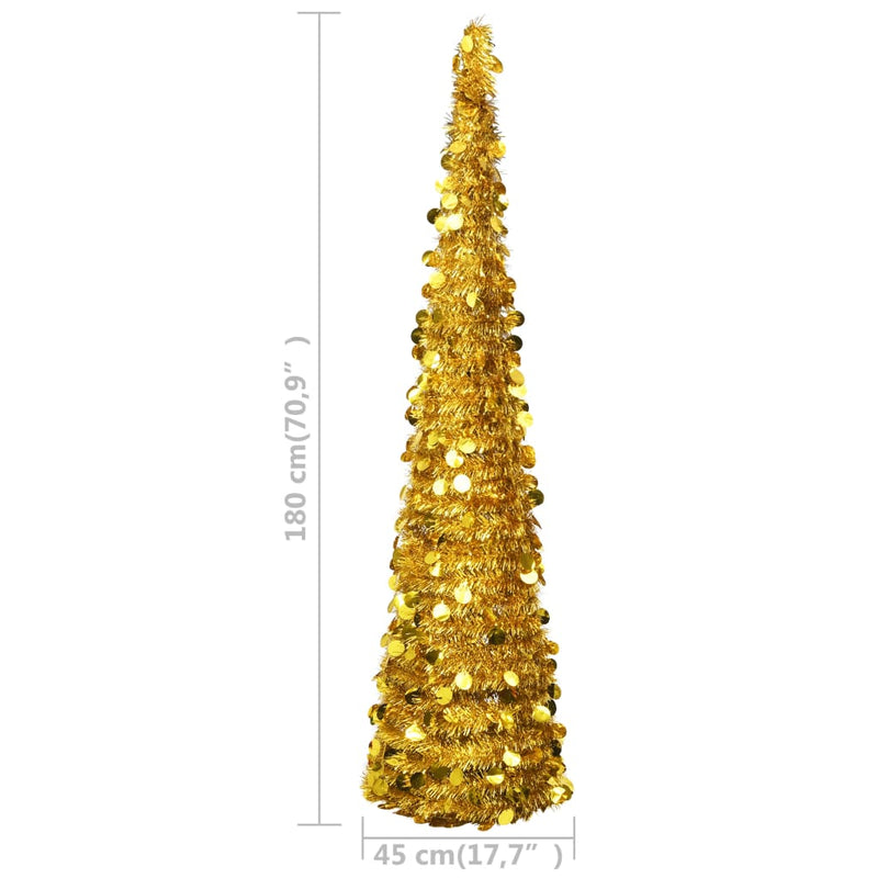Dealsmate  Pop-up Artificial Christmas Tree Gold 180 cm PET
