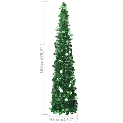 Dealsmate  Pop-up Artificial Christmas Tree Green 180 cm PET
