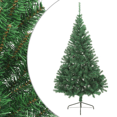 Dealsmate  Artificial Half Christmas Tree with Stand Green 180 cm PVC