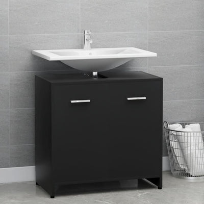 Dealsmate  Bathroom Cabinet Black 60x33x61 cm Engineered Wood