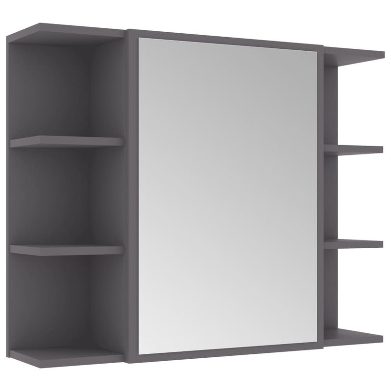 Dealsmate  Bathroom Mirror Cabinet Grey 80x20.5x64 cm Chipboard