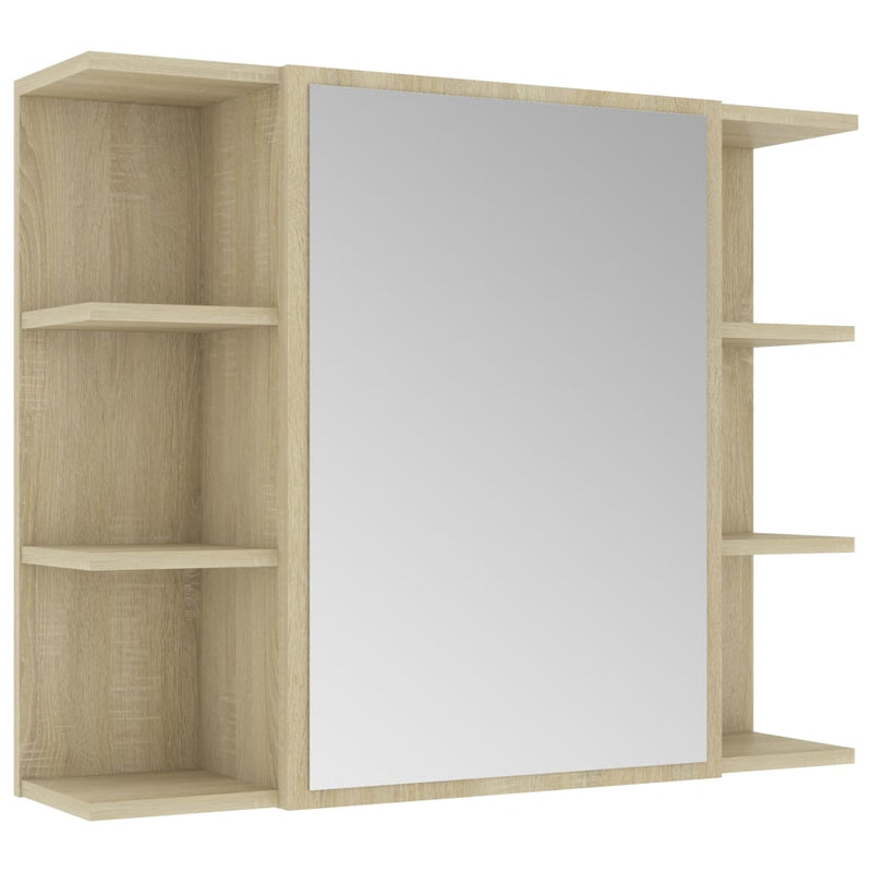Dealsmate  Bathroom Mirror Cabinet Sonoma Oak 80x20.5x64 cm Engineered Wood