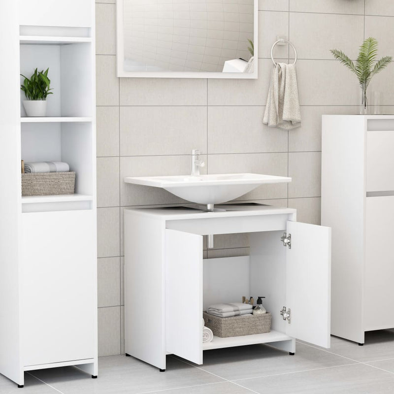 Dealsmate  Bathroom Cabinet White 60x33x61 cm Engineered Wood