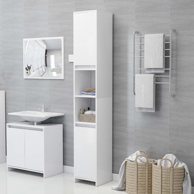Dealsmate  Bathroom Cabinet White 30x30x183.5 cm Engineered Wood