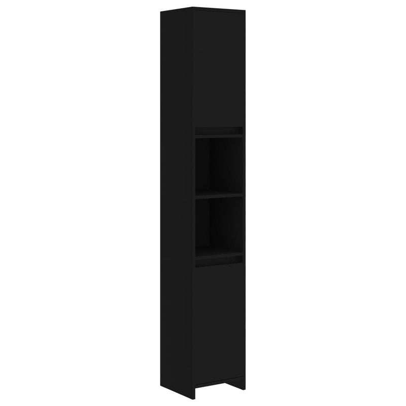 Dealsmate  Bathroom Cabinet Black 30x30x183.5 cm Engineered Wood