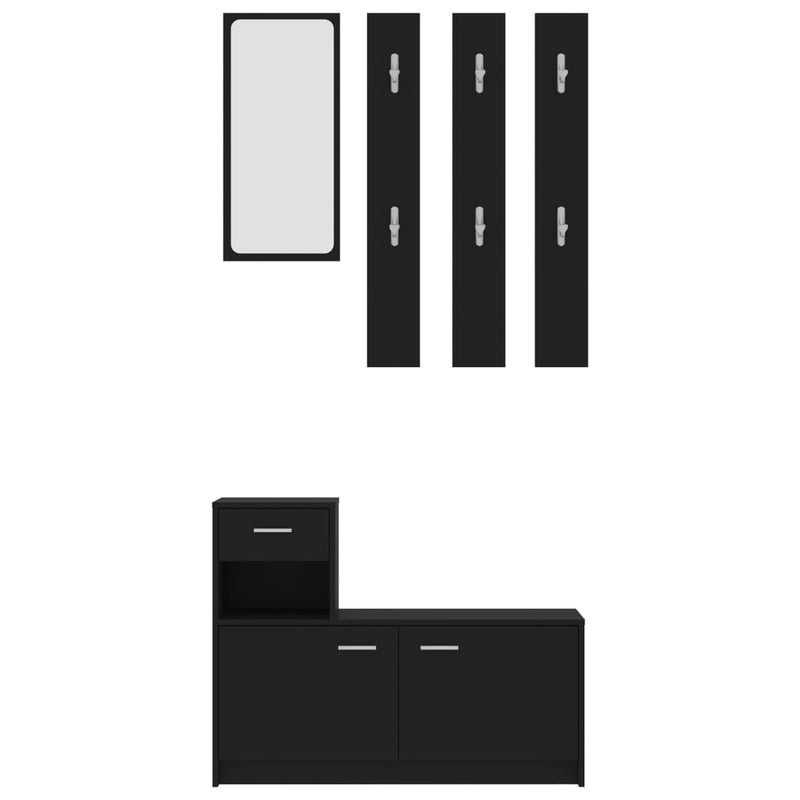 Dealsmate  Hallway Unit Black 100x25x76.5 cm Engineered Wood