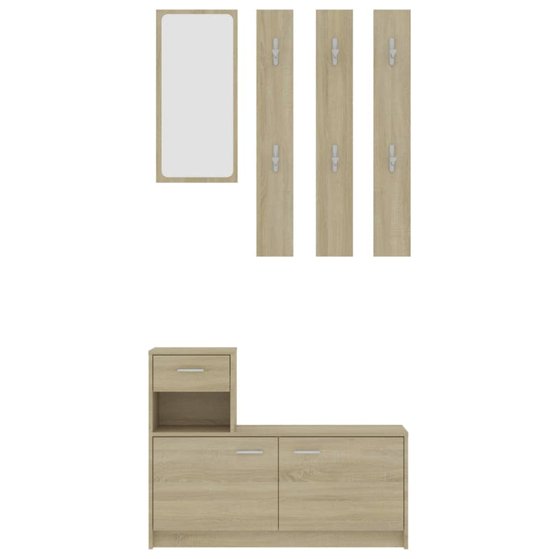 Dealsmate  Hallway Unit Sonoma Oak 100x25x76.5 cm Engineered Wood