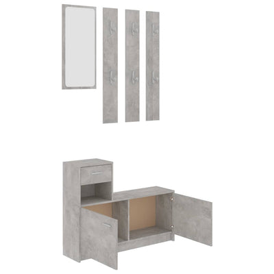 Dealsmate  Hallway Unit Concrete Grey 100x25x76.5 cm Engineered Wood