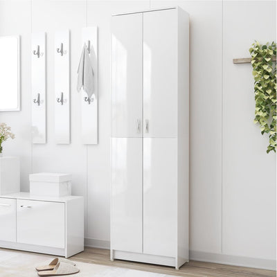 Dealsmate  Hallway Wardrobe High Gloss White 55x25x189 cm Engineered Wood