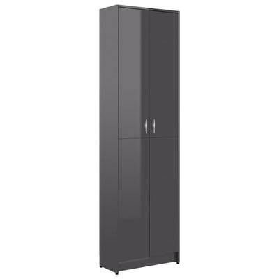Dealsmate  Hallway Wardrobe High Gloss Grey 55x25x189 cm Chipboard
