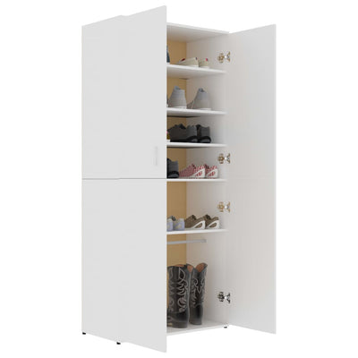 Dealsmate  Shoe Cabinet White 80x39x178 cm Engineered Wood