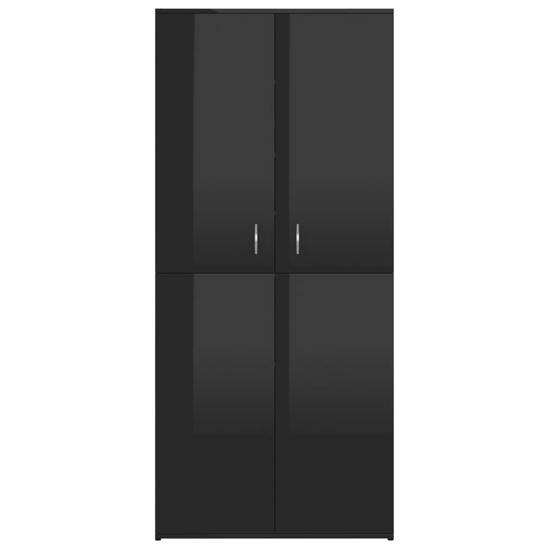 Dealsmate  Shoe Cabinet High Gloss Black 80x39x178 cm Chipboard
