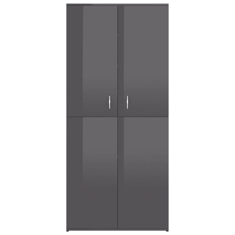 Dealsmate  Shoe Cabinet High Gloss Grey 80x39x178 cm Engineered Wood