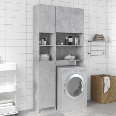 Dealsmate  Bathroom Cabinet Concrete Grey 32x25.5x190 cm Engineered Wood