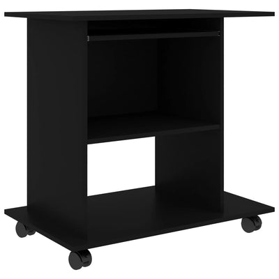 Dealsmate  Computer Desk Black 80x50x75 cm Engineered Wood