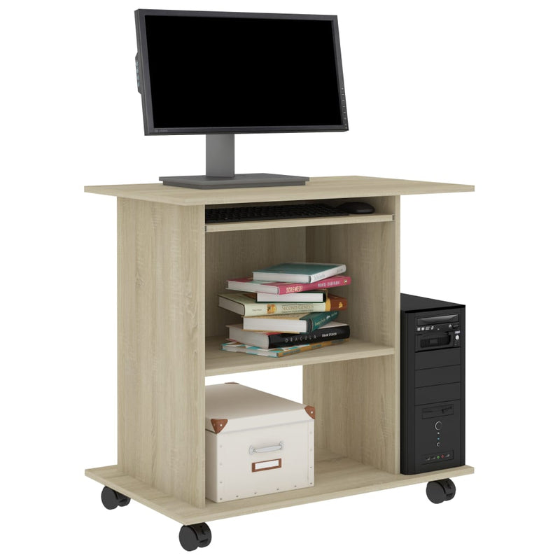 Dealsmate  Computer Desk Sonoma Oak 80x50x75 cm Engineered Wood