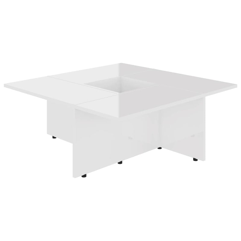 Dealsmate  Coffee Table High Gloss White 79.5x79.5x30 cm Chipboard
