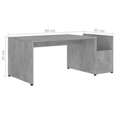 Dealsmate  Coffee Table Concrete Grey 90x45x35 cm Chipboard
