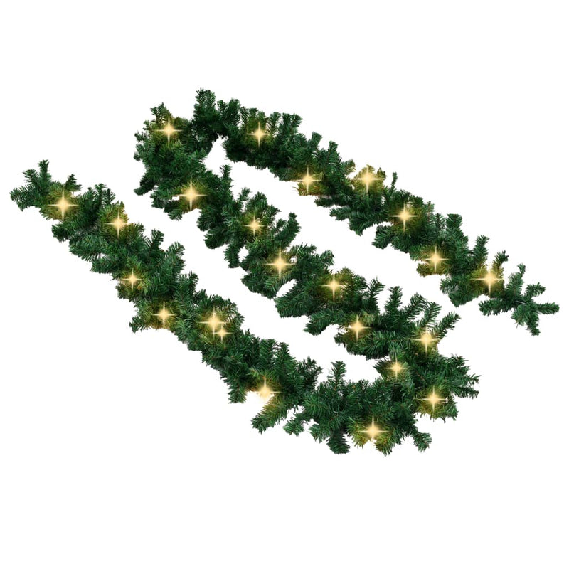 Dealsmate  Christmas Garland with LED Lights Green 5 m PVC