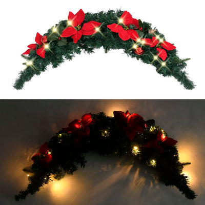 Dealsmate  Christmas Arch with LED Lights Green 90 cm PVC