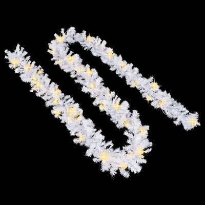 Dealsmate  Christmas Garland with LED Lights White 5 m PVC