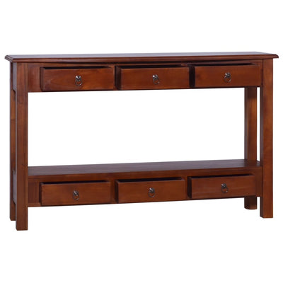 Dealsmate  Console Table Classical Brown 120x30x75 cm Solid Mahogany Wood