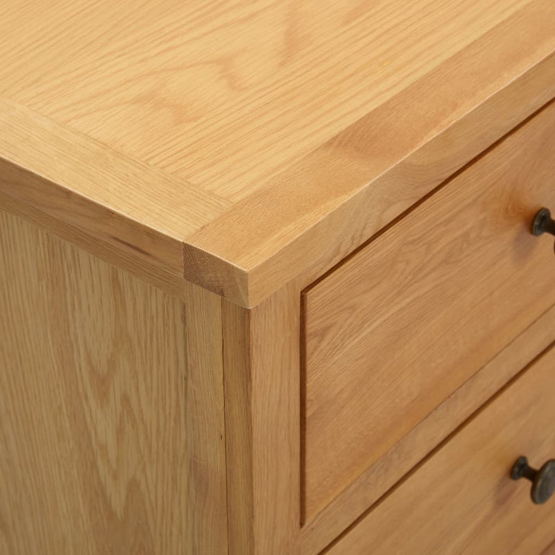 Dealsmate  Chest of Drawers 80x35x75 cm Solid Oak Wood