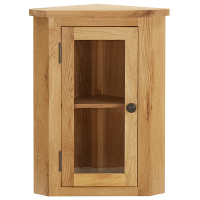 Dealsmate  Wall-mounted Corner Cabinet 45x28x60 cm Solid Oak Wood