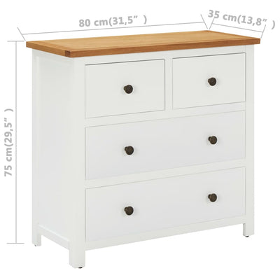 Dealsmate  Chest of Drawers 80x35x75 cm Solid Oak Wood