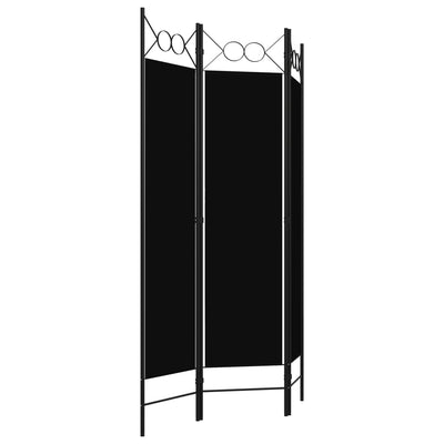 Dealsmate  3-Panel Room Divider Black 120x180 cm