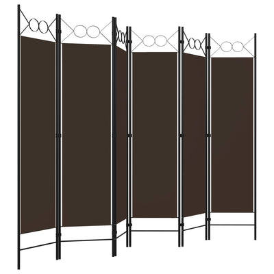 Dealsmate  6-Panel Room Divider Brown 240x180 cm