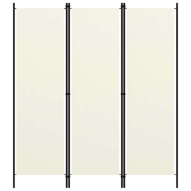Dealsmate  3-Panel Room Divider Cream White 150x180 cm