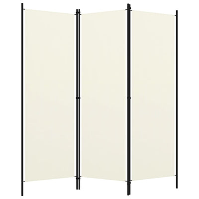 Dealsmate  3-Panel Room Divider Cream White 150x180 cm